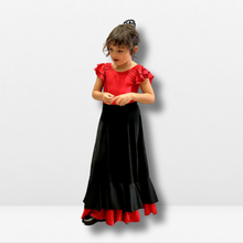 Cargar imagen en el visor de la galería, Falda Flamenca Niña - Doble Volante Color Liso
