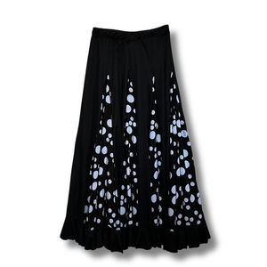 Falda flamenco mujer - Con estampado a topos y picos lisos (talla grande)